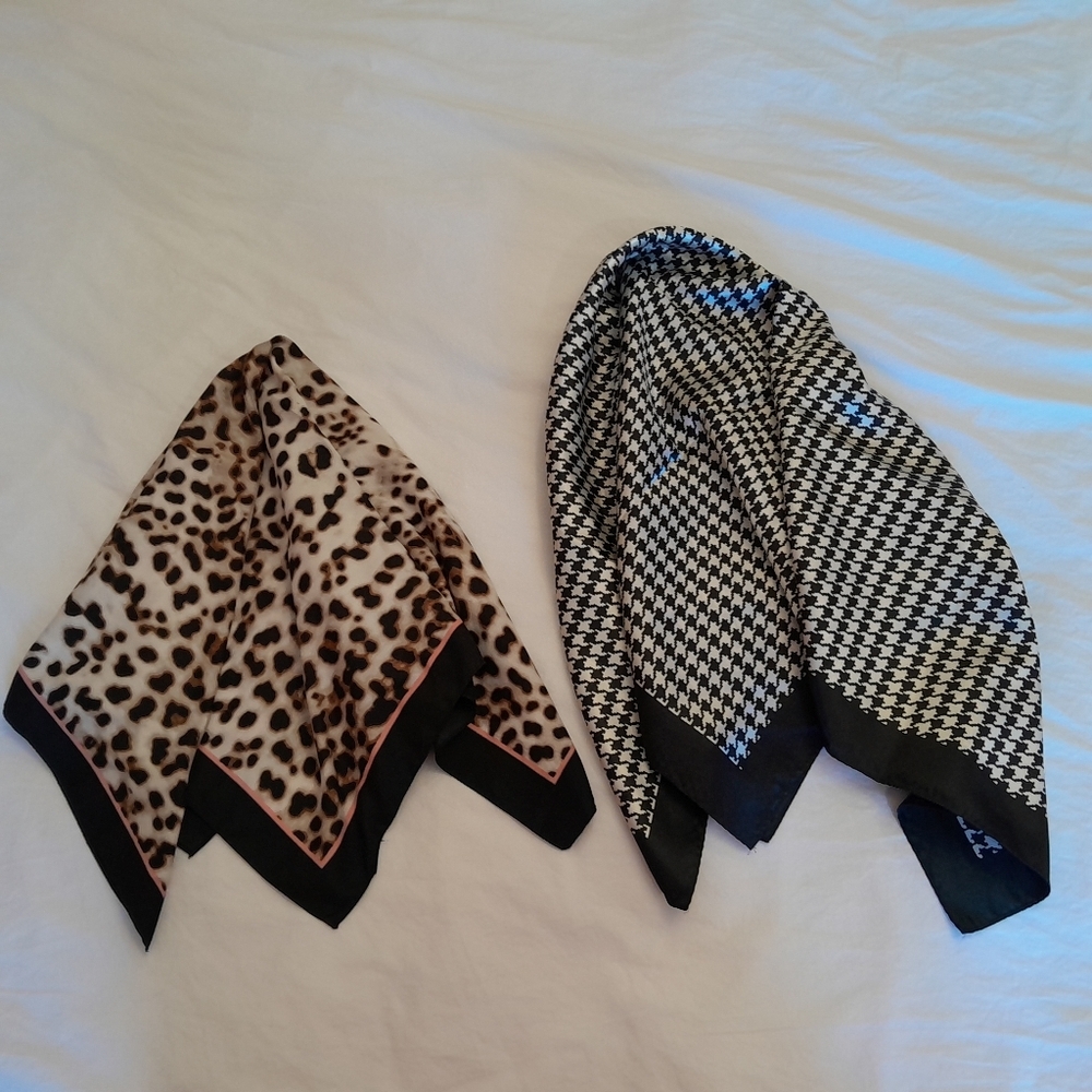 Leopard & Houndstooth Patterned Scarves